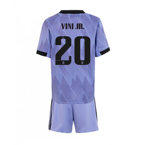 Fotbalové Dres Real Madrid Vinicius Junior #20 Dětské Venkovní 2022-23 Krátký Rukáv (+ trenýrky)